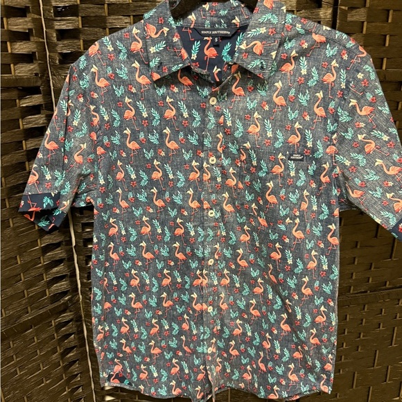 Simply Southern Other - Simply Southern Tropical Flamingo Button-Down Shirt